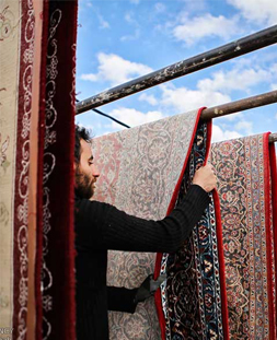 خشک کردن قالی در قالیشویی نوبنیاد